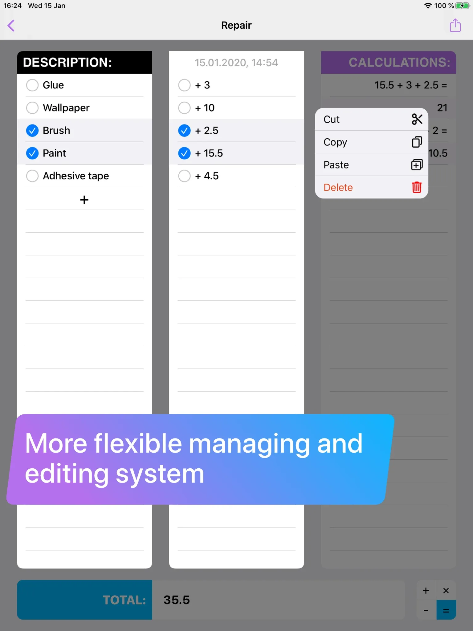 Edit fast, send it as Excel