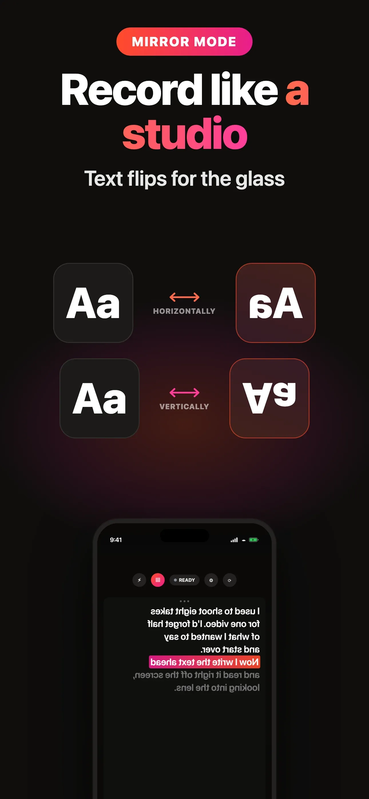 The text follows your voice
