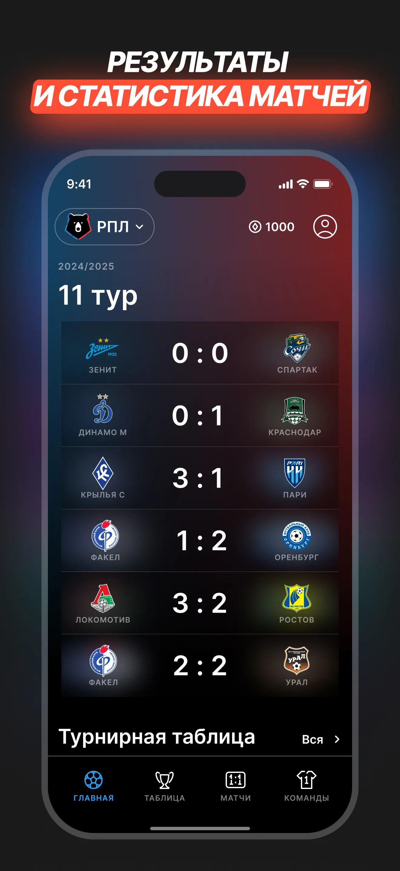 Three tournaments, one home screen